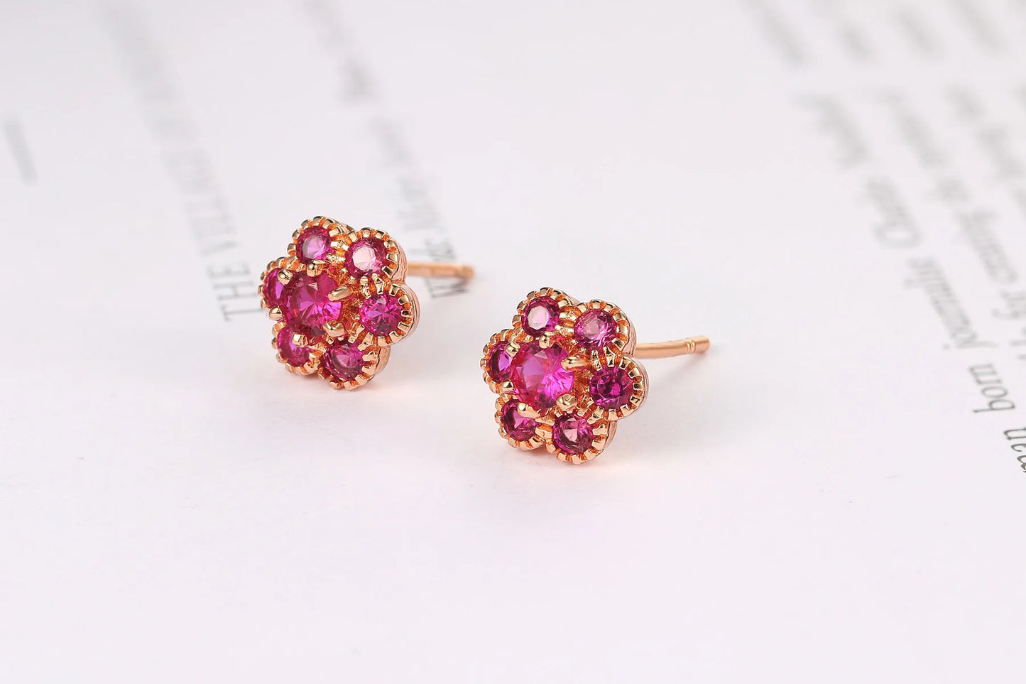 Boucles d'oreilles fleur romantique