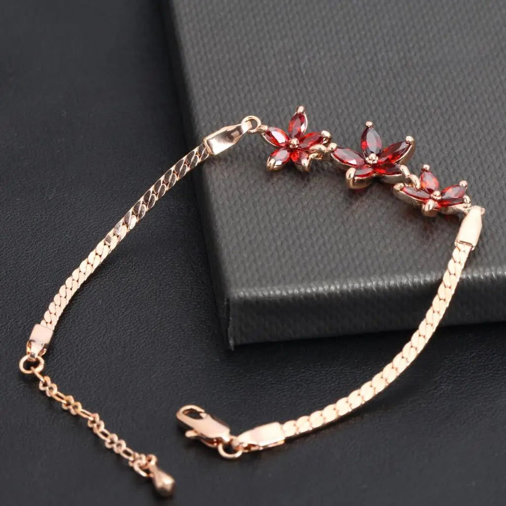 Bracelet fleurs de rubis