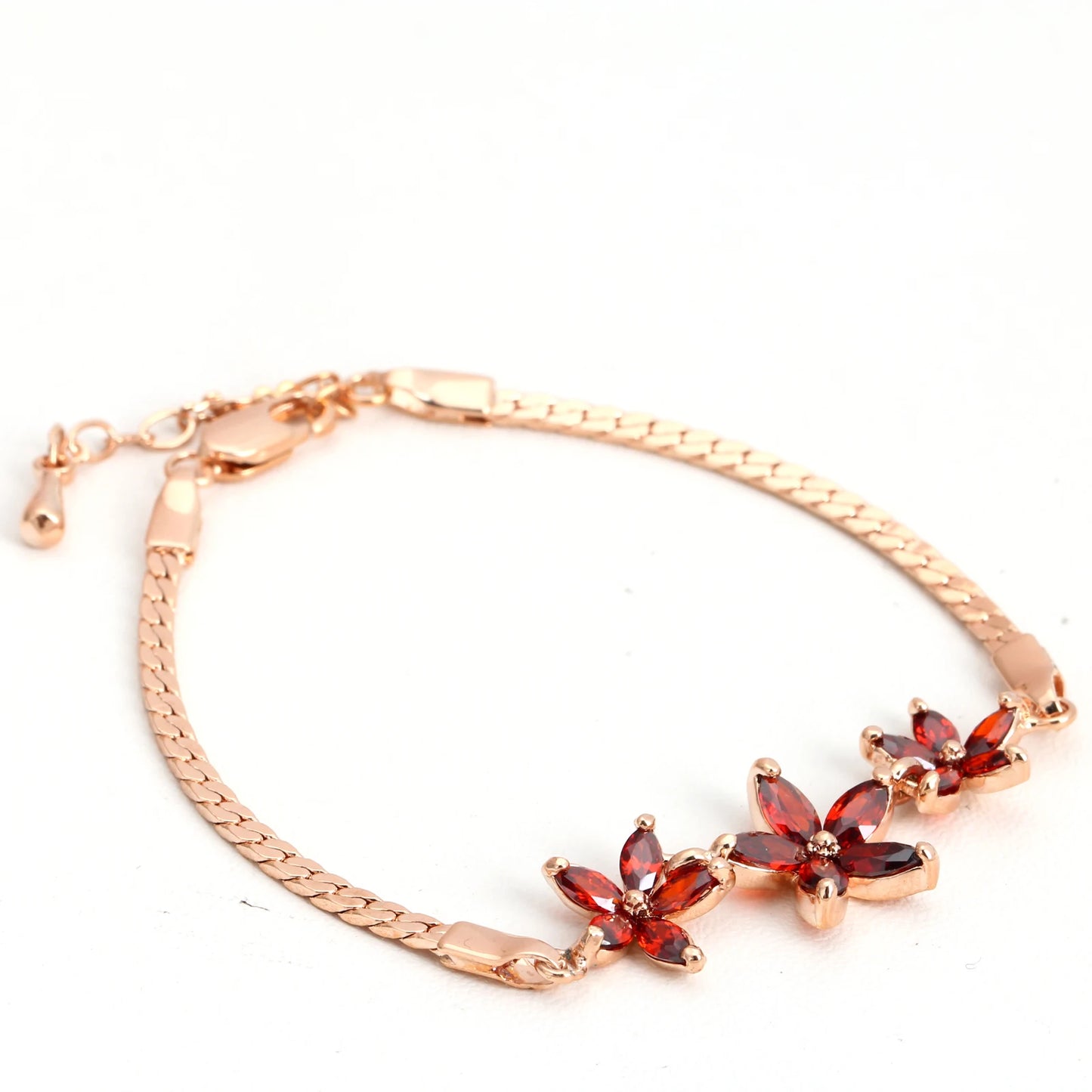 Bracelet fleurs de rubis