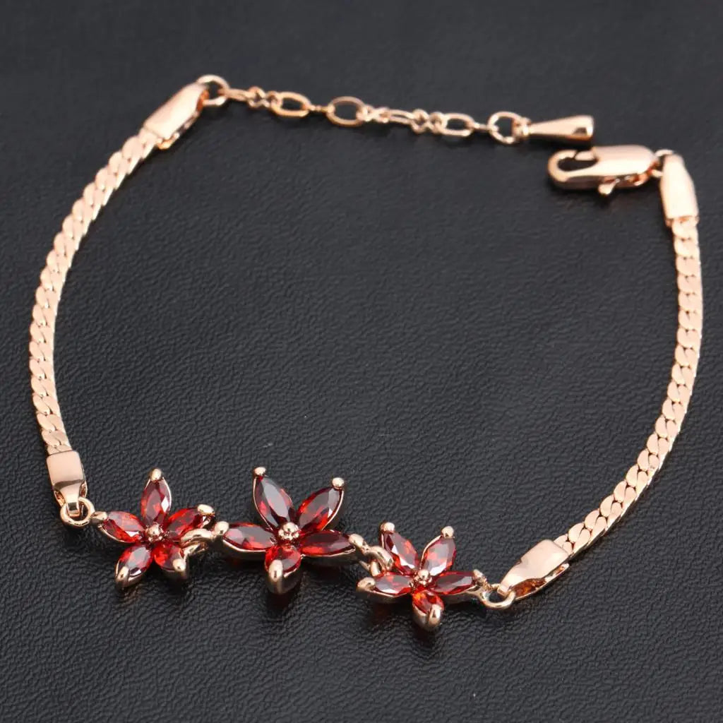 Bracelet fleurs de rubis